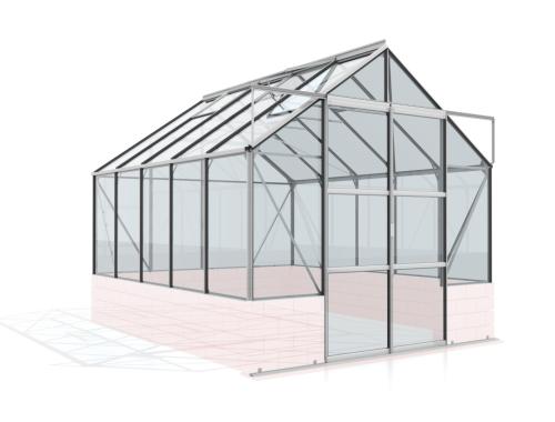 skleník VITAVIA CASSANDRA 8300 číre sklo 3 mm strieborný