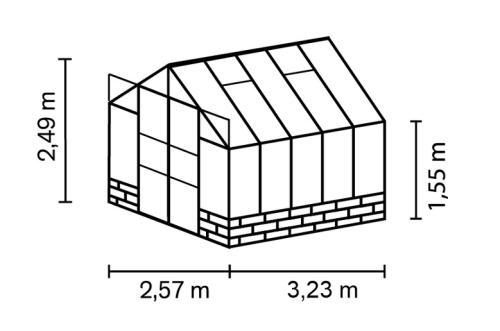skleník VITAVIA CASSANDRA 8300 číre sklo 3 mm strieborný