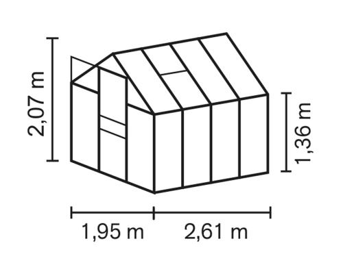 skleník VITAVIA APOLLO 5000 PC 4 mm strieborný
