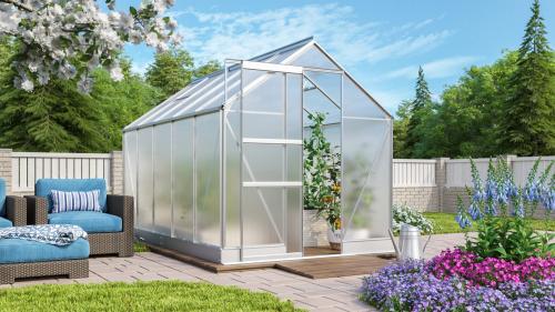 skleník VITAVIA APOLLO 6200 PC 4 mm strieborný