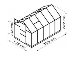skleník VITAVIA APOLLO 6200 PC 4 mm strieborný