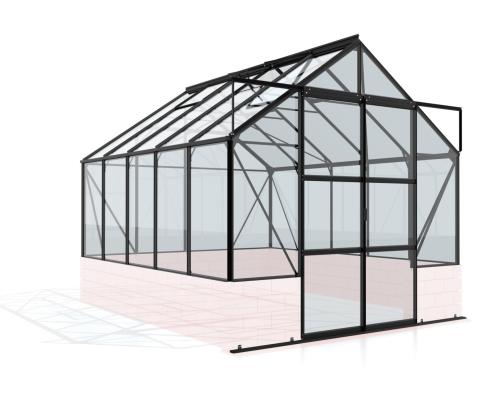 skleník VITAVIA CASSANDRA 8300 číre sklo 3 mm čierny