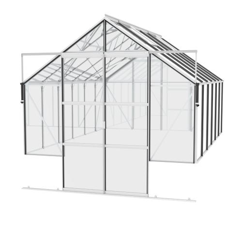 skleník VITAVIA CASSANDRA 9900 číre sklo 3 mm strieborný