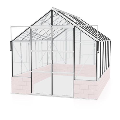 skleník VITAVIA CASSANDRA 9900 číre sklo 3 mm strieborný