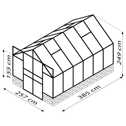 skleník VITAVIA CASSANDRA 9900 číre sklo 3 mm strieborný