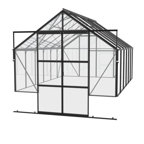 skleník VITAVIA CASSANDRA 9900 číre sklo 3 mm čierny