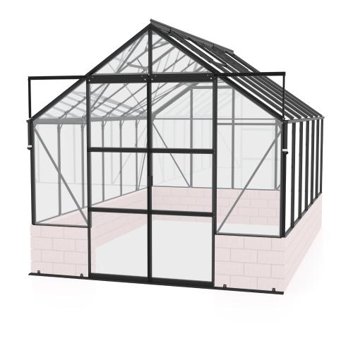 skleník VITAVIA CASSANDRA 9900 číre sklo 3 mm čierny