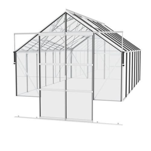 skleník VITAVIA CASSANDRA 11500 číre sklo 3 mm strieborný