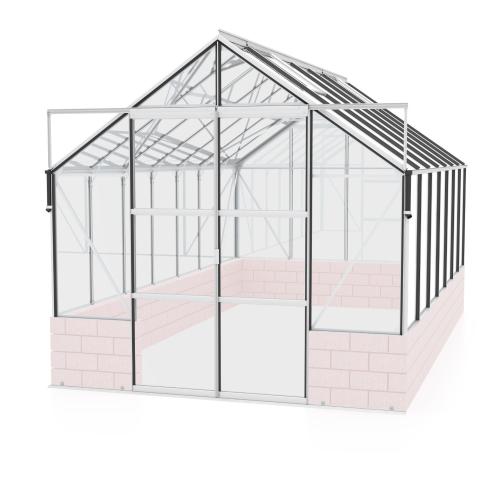 skleník VITAVIA CASSANDRA 11500 číre sklo 3 mm strieborný