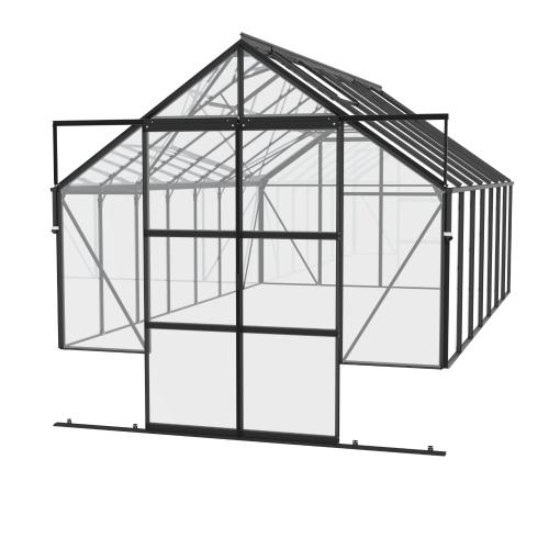 skleník VITAVIA CASSANDRA 11500 číre sklo 3 mm čierny