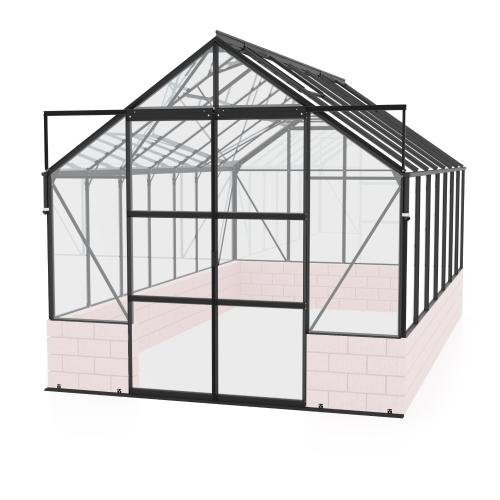 skleník VITAVIA CASSANDRA 11500 číre sklo 3 mm čierny