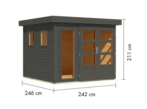 fa kerti ház KARIBU LAHAR 3,5 (11505) terragrau