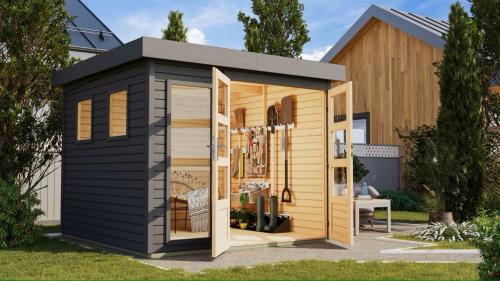 fa kerti ház KARIBU LAHAR 3,5 (11505) terragrau