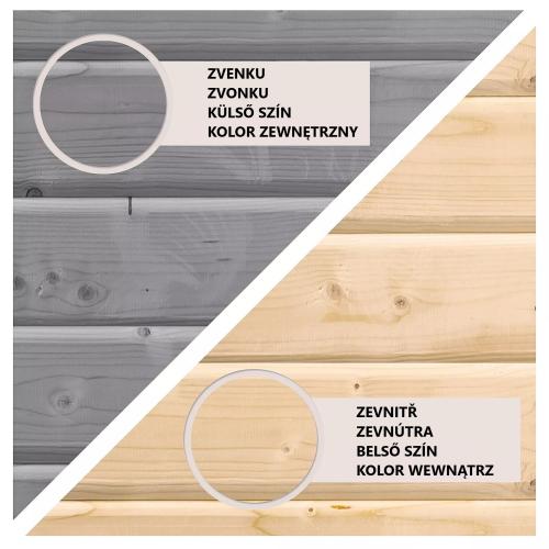 fából készült kerti ház KARIBU MERSEBURG 2 (8208) világos szürke