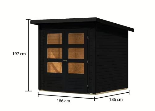 drevený domček KARIBU STOCKACH 2 (10252) čierny