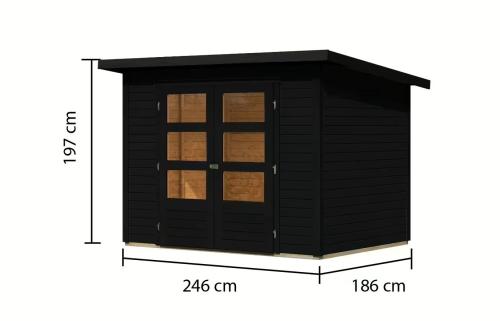 drevený domček KARIBU STOCKACH 3 (10254) čierny
