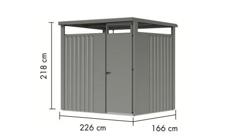 plechový domček KARIBU OSTEN 1,5 (12507) sivý