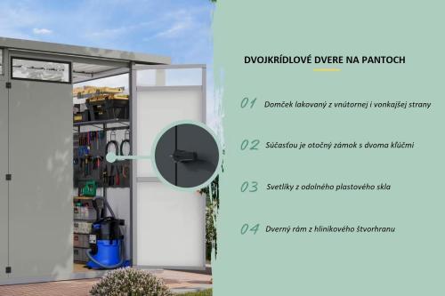 plechový domček KARIBU OSTEN 2 (12510) sivý