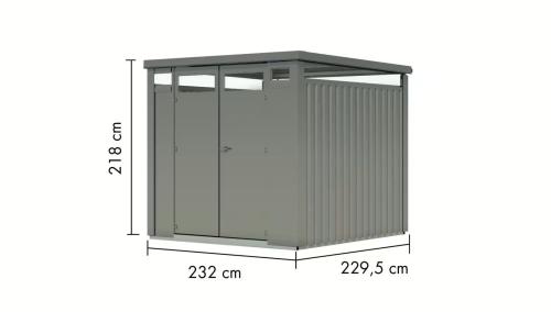 plechový domček KARIBU OSTEN 2 (12510) sivý