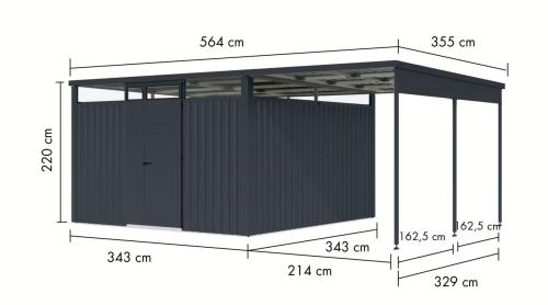 plechový domček KARIBU OSTEN 3,5 (12525) antracit