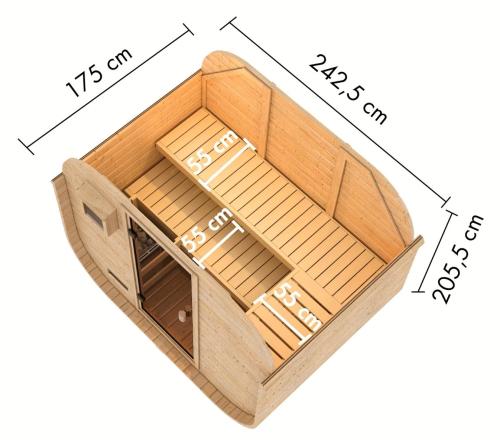 finn szauna KARIBU QUADRO 1 PLUS (35445) natur