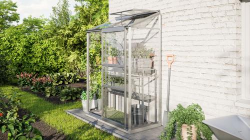 skleník VITAVIA IDA 900 číre sklo 3 mm strieborný