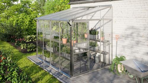 skleník VITAVIA IDA 5200 sklo 3 mm + PC 6 mm strieborný