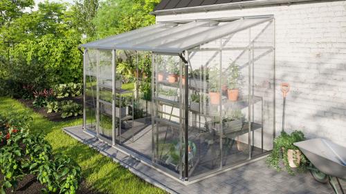skleník VITAVIA IDA 6500 sklo 3 mm + PC 6 mm strieborný