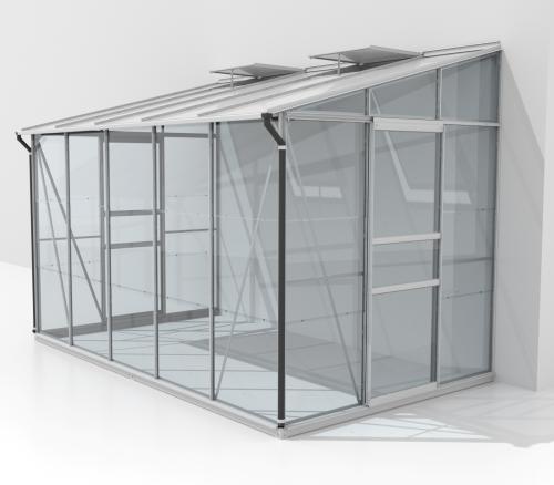 skleník VITAVIA IDA 6500 sklo 3 mm + PC 6 mm strieborný
