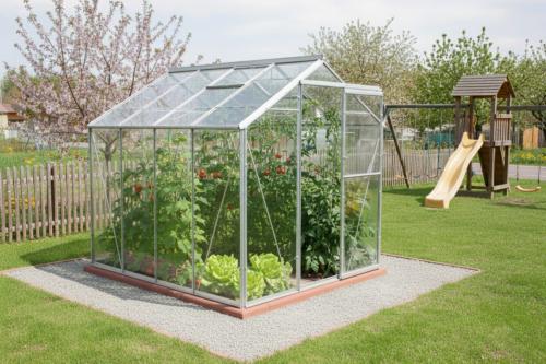 üvegház LANITPLAST LIMES Viva V6/3 1,97x3 m tiszta üveg 3 mm