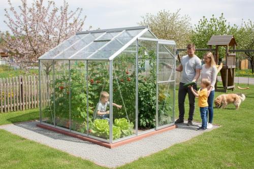 üvegház LANITPLAST LIMES Viva V6/4 1,97x4 m tiszta üveg 3 mm