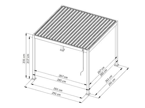 bioklimatikus pergola LANITPLAST ALUGARDEN 3x3 m