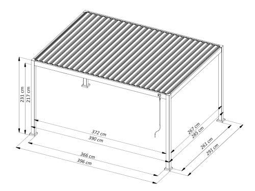 bioklimatikus pergola LANITPLAST ALUGARDEN 4x3 m