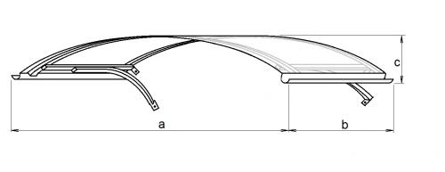 bejárati tető LANITPLAST ARCO 160/90 fehér